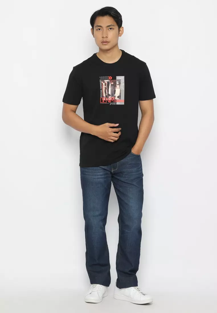 POLICE T-Shirt Cotton Combed Sablon Raster Pria 207280031