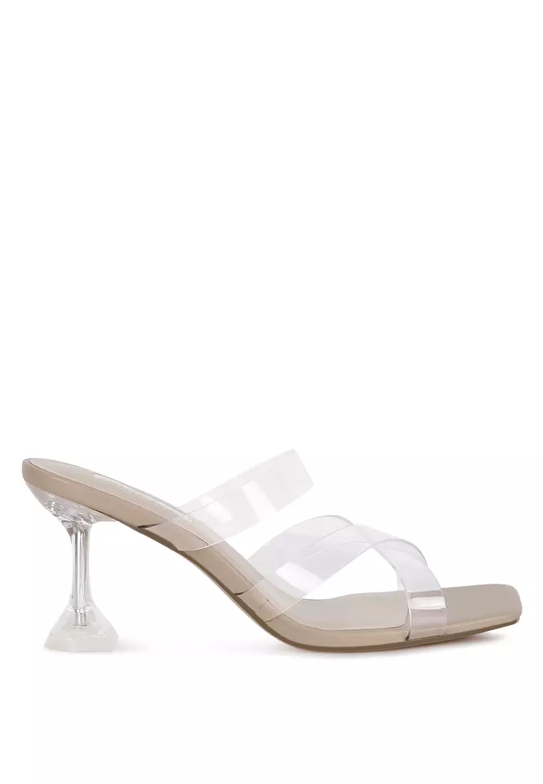 Clear kitten heel outlet sandals