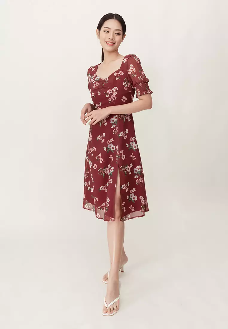 Buy Plain B. Plain B. Floral Printed VNeckline Dinner Dress Online