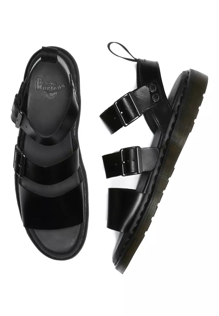 Gryphon Brando Leather Gladiator Black Sandals - Women