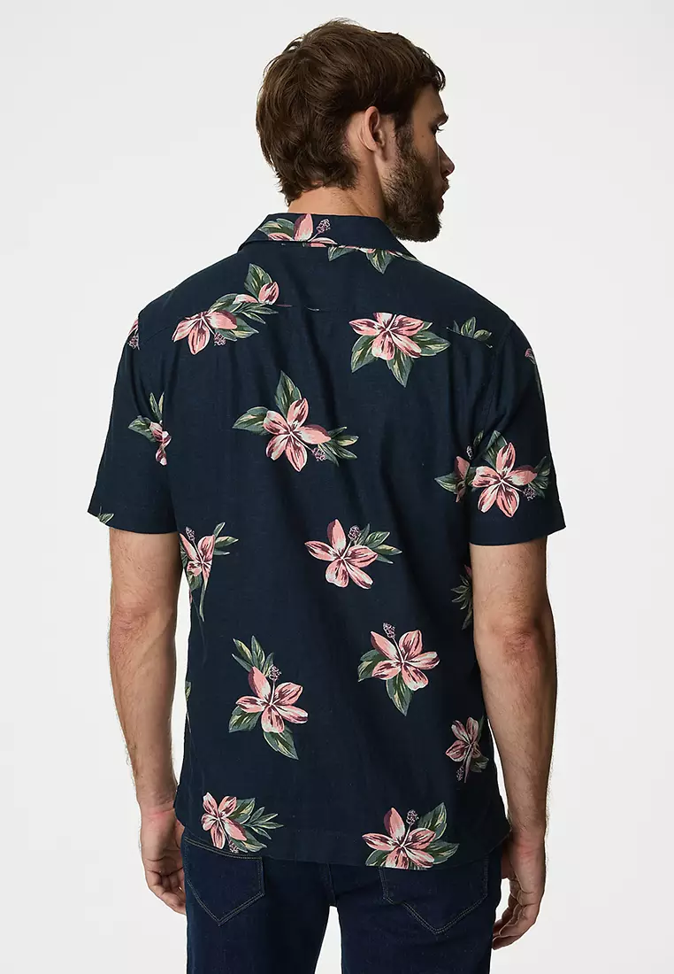 Easy Iron Linen Rich Floral Shirt