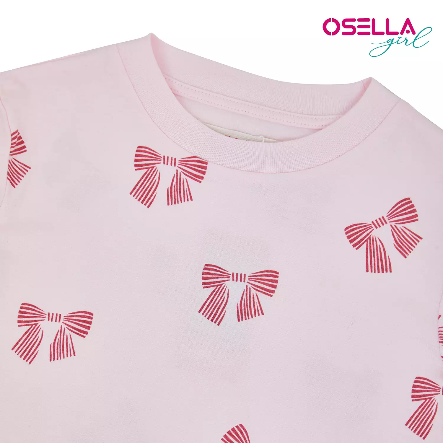 [NEW] Osella Ribbon Print T-Shirt In Pink 2371500313 | Atasan Blouse Anak Perempuan