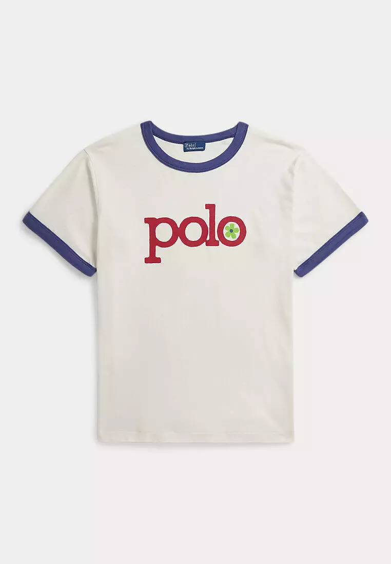 Logo Cotton Jersey Ringer Tee