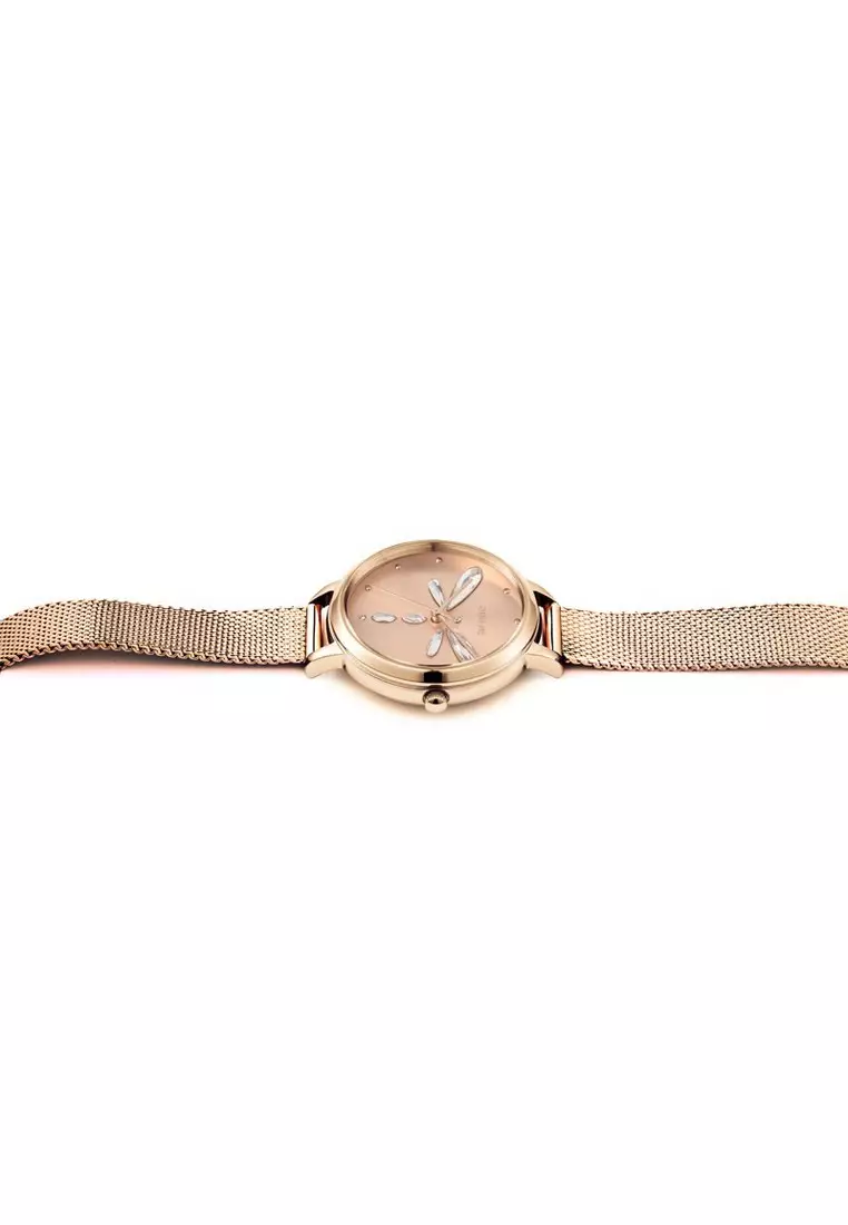 [Sustainable Watch] Oui & Me Amourette Quartz Watch Rose Gold Metal Band Strap ME010138
