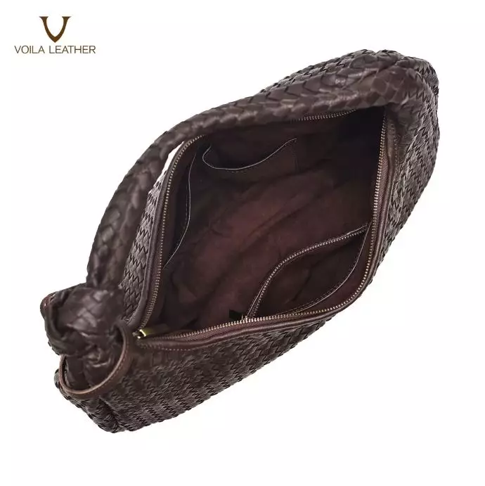 VOILA LEATHER Tas Tote Tas Shoulder Wanita Kulit Asli Gneuine Leather Tote Bag Shoulder Bag BERNA Brown