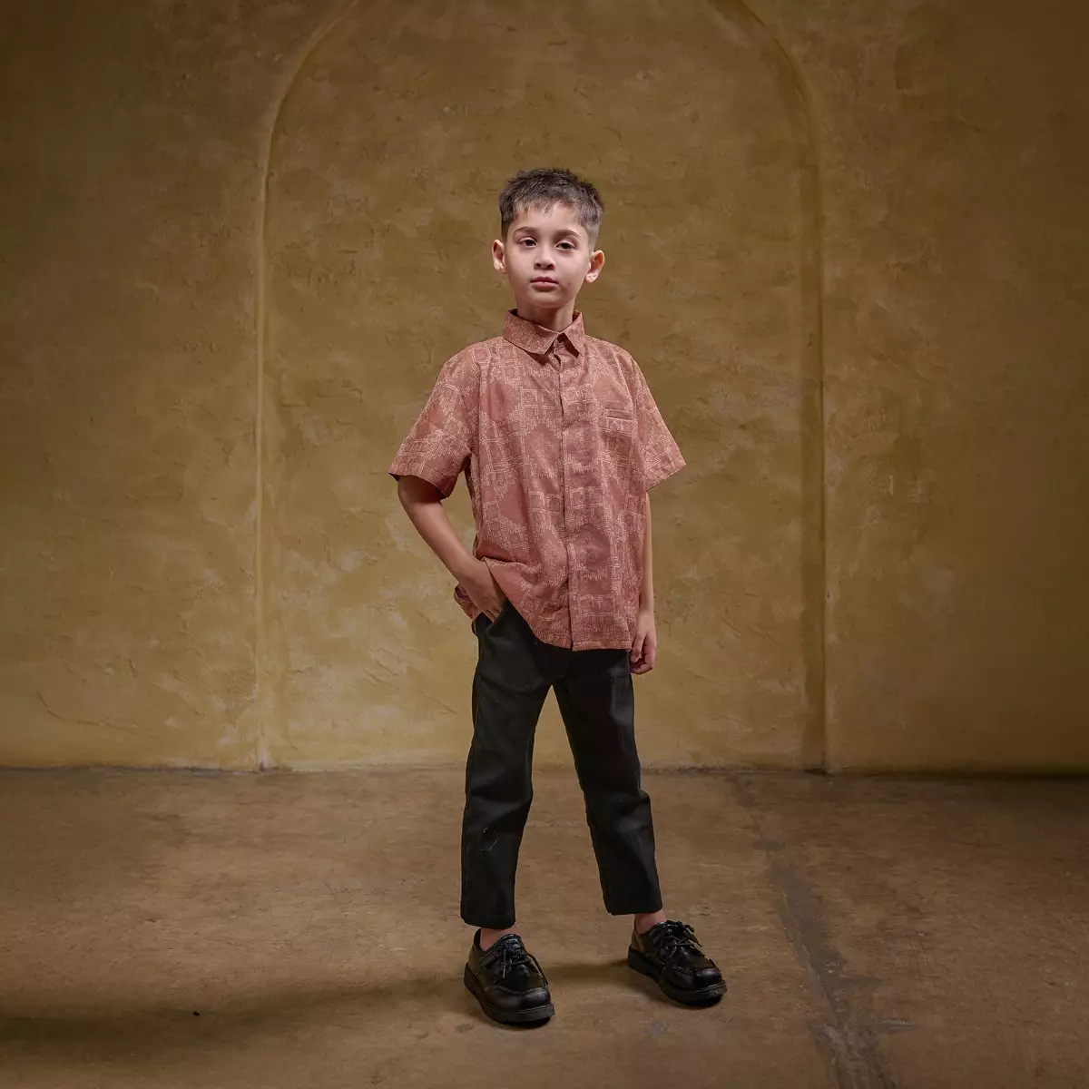 ZM Zaskia Mecca - Lais Copper Kemeja Koko Anak Pria - Teman Serumpun - Edisi Laos