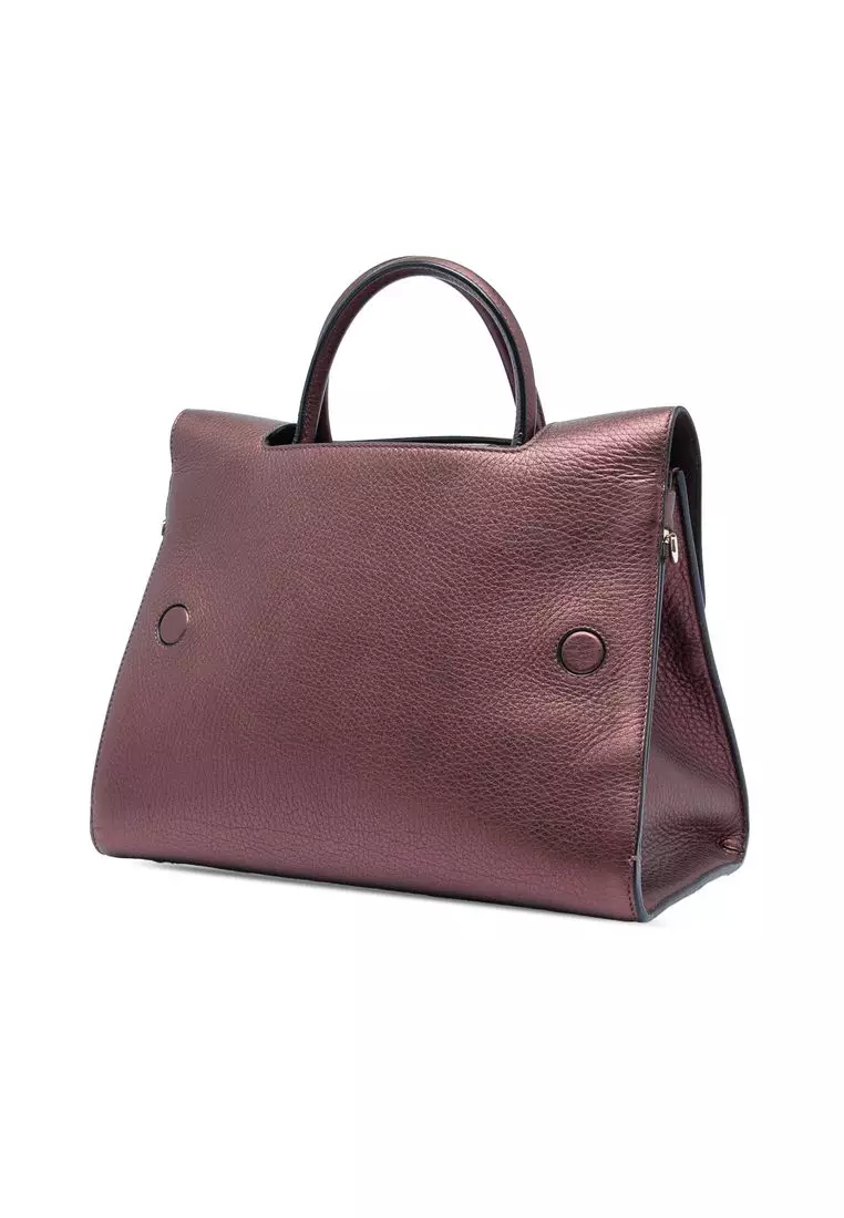Pre-Loved Dior Medium Metallic Grained Calfskin Diorever Satchel