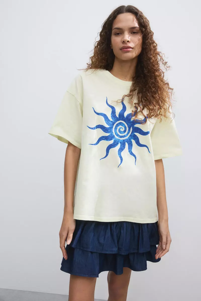 Oversized print-motif T-shirt