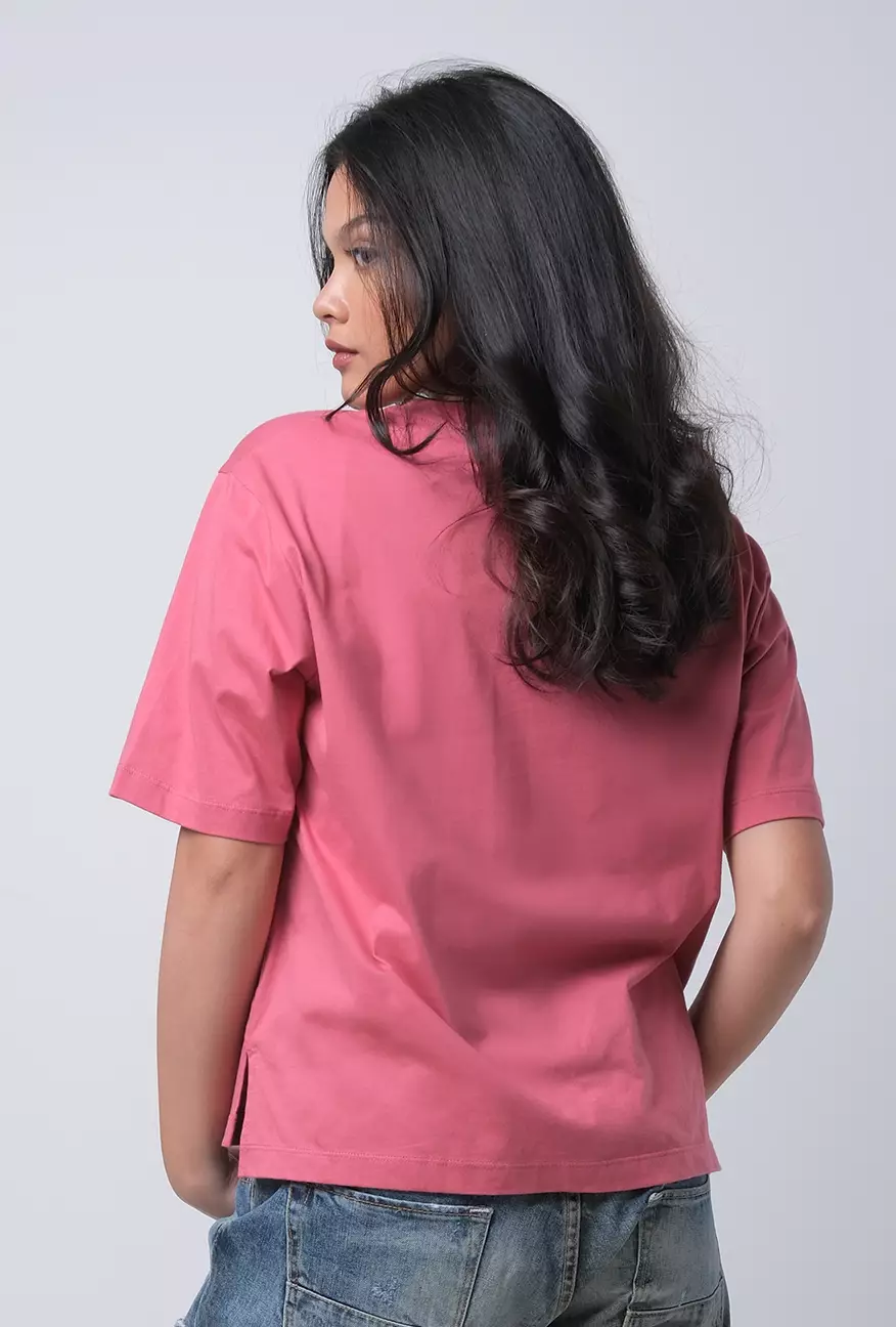 Kaos Wanita Boxy Nehla Pink