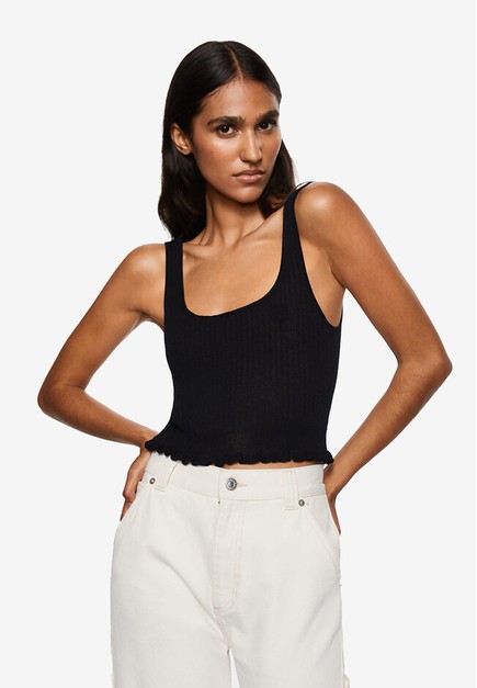 Recycle torture mix Mango Ribbed Crop Top | ZALORA Philippines