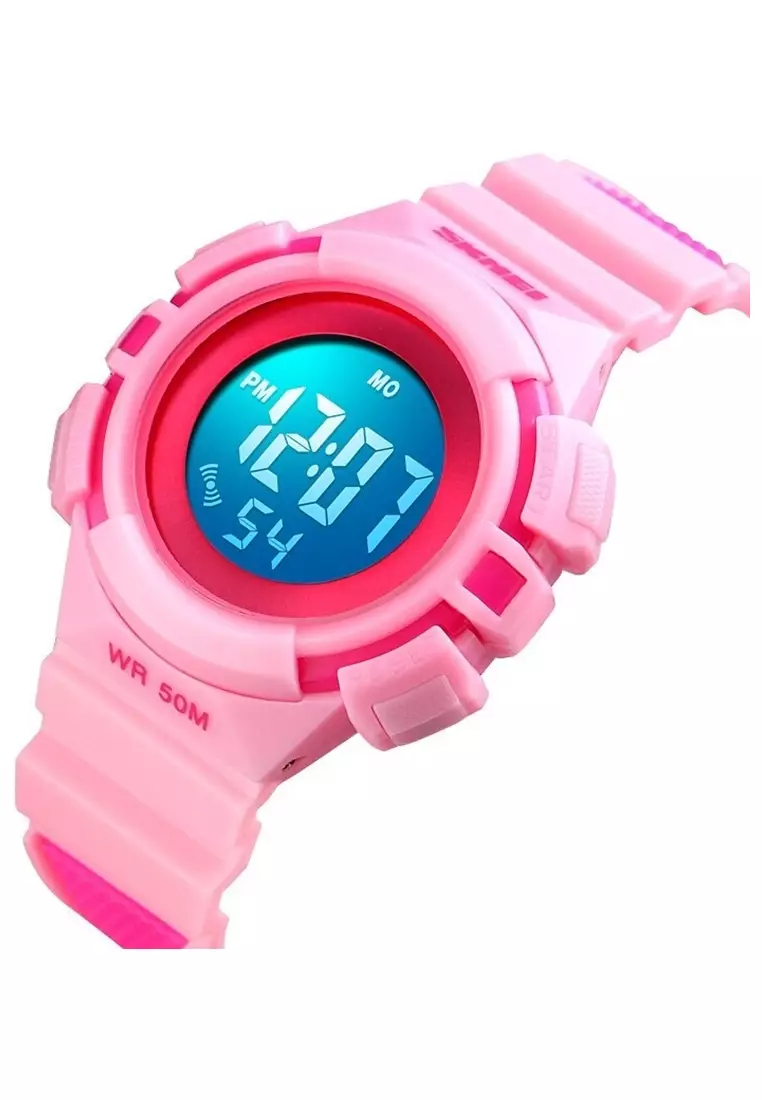 Jam Tangan Sporty Anak Waterproof LED Digital Strap Tali Material PU QK78 ORIGINAL