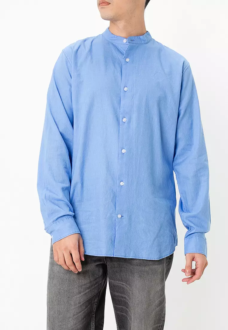 Buy GAP Linen Band Collar Shirt 2026 Online | ZALORA