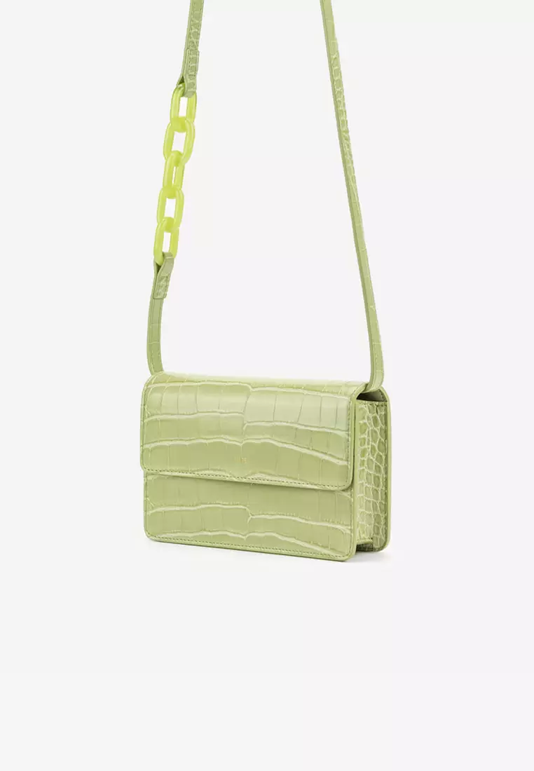 JW Pei Julia Acrylic Chain Crossbody Bag - Sage Green