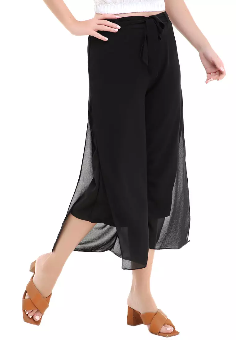 Axel Long Pants Design Simple Bawahan Wanita Casual - Black