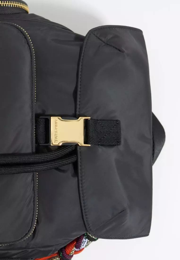 Bimba Y Lola Anthracite Nylon Multi Pocket Backpack