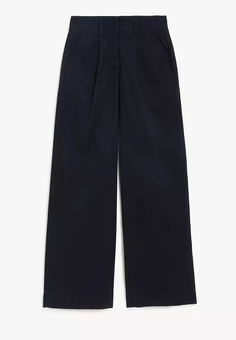 Pure Cotton Slouchy Wide Leg Chinos