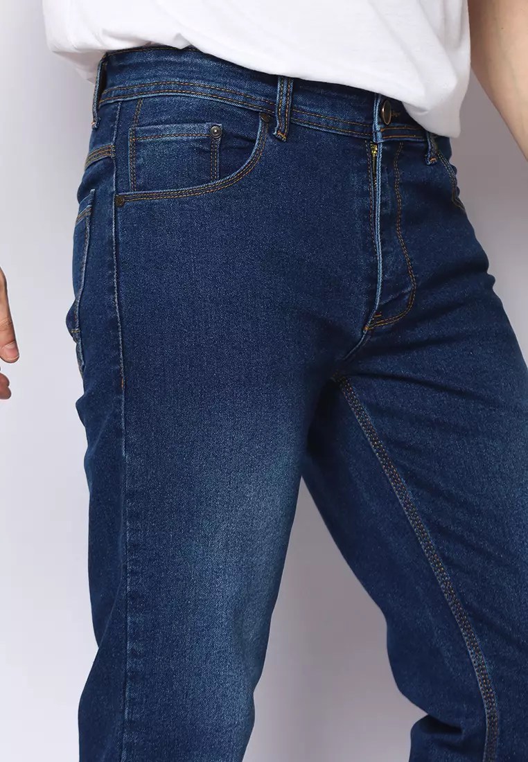 2nd RED Jeans Slim Fit Dared Spray Biru Navy 132504