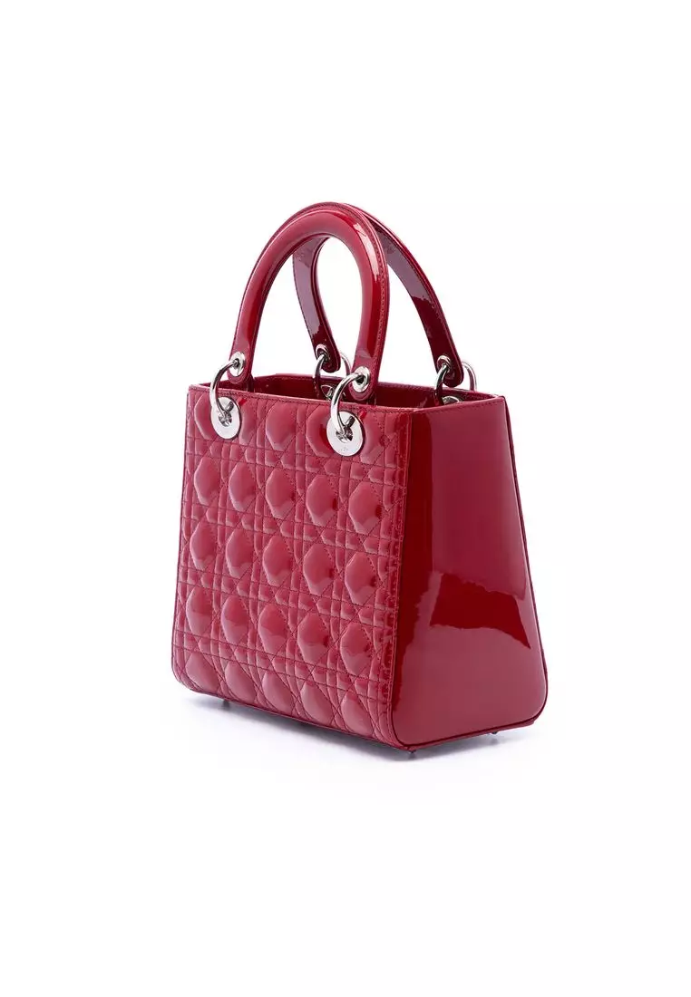 Pre-Loved Dior Medium Patent Cannage Lady Dior