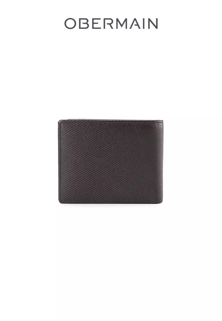 RFID Short Wallet Genuine Leather Brown