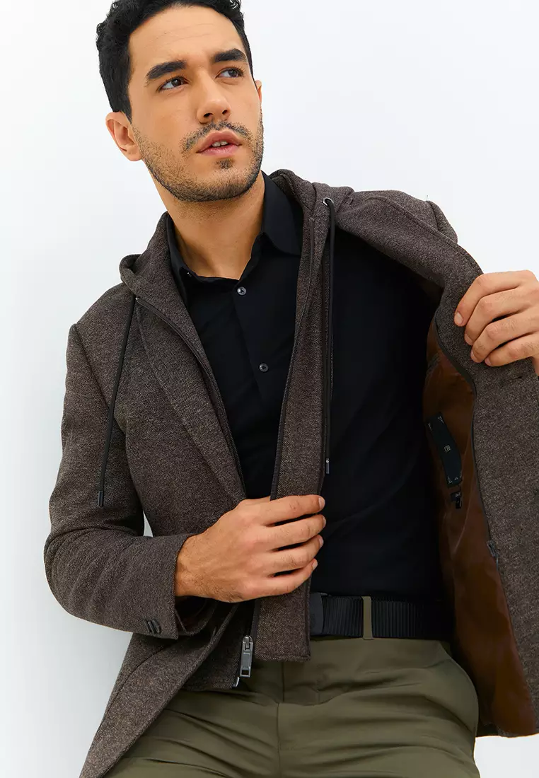 Jobb Darden-T2 Hybird Blazer Pria Slim Fit Dark Brown