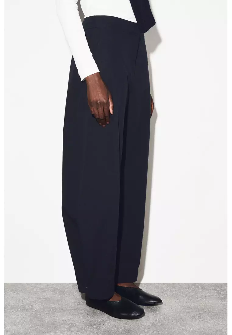 PIMA COTTON BARREL-LEG TROUSERS