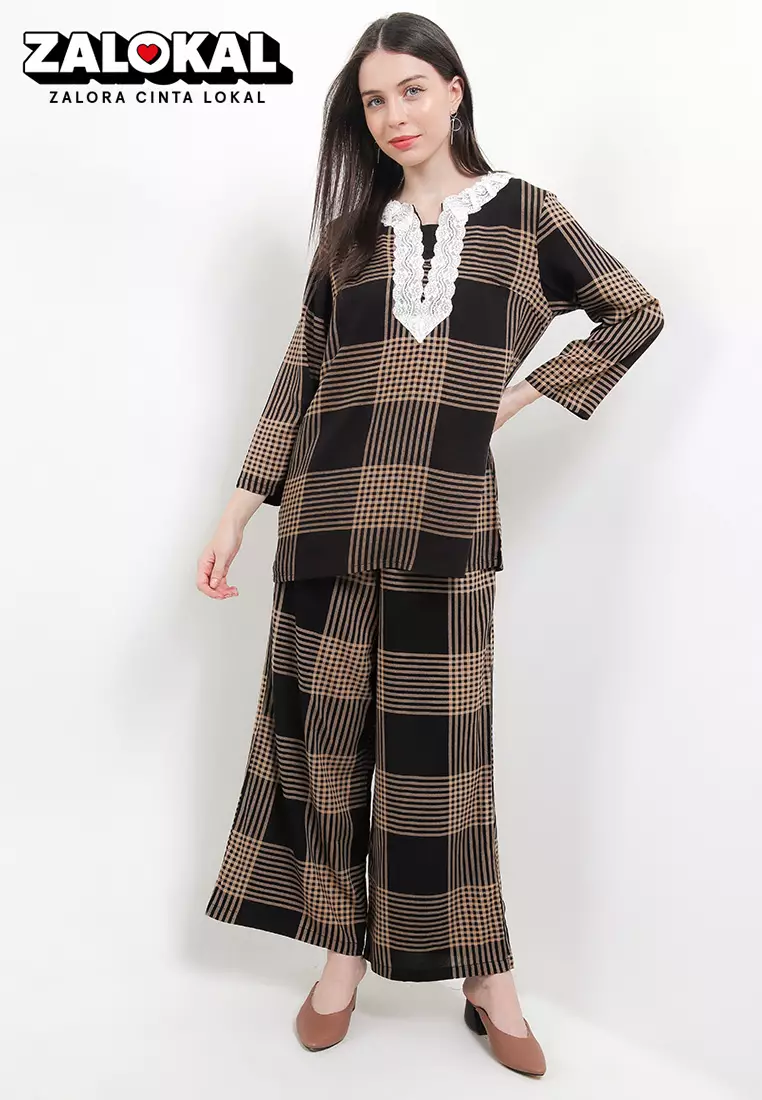 Satay Look Motif Kotak-kotak