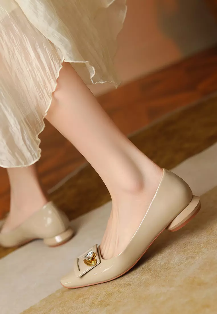 Square Rhinestone Flat Shoes XJ7318-20