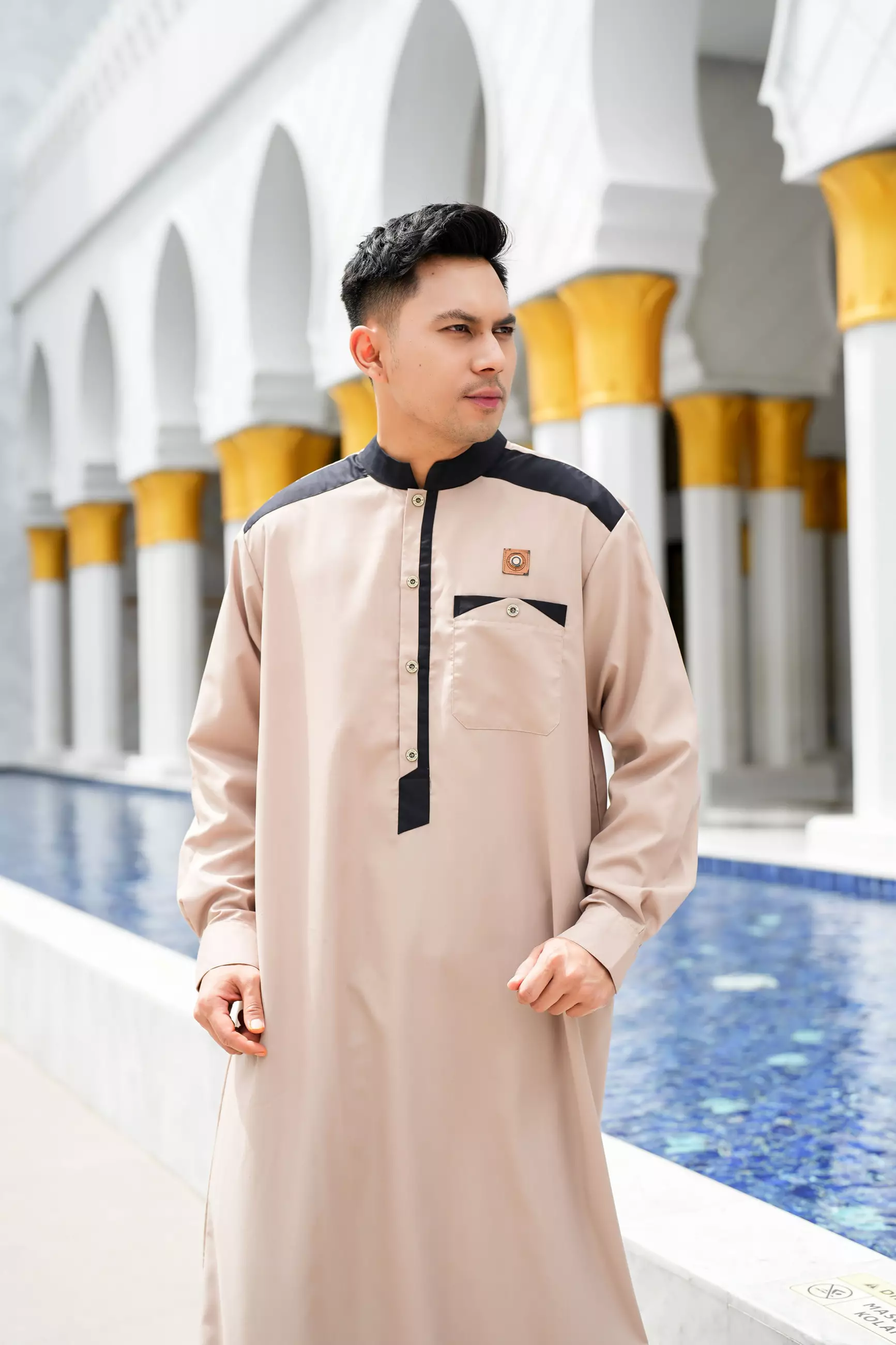 Koko Jubah Gamis Pria  Ashraf Khaki Regular Fit