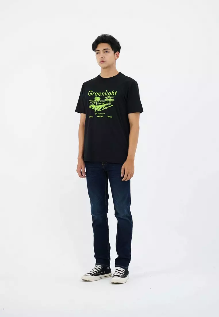 Greenlight Men's T-Shirt Short Sleeve Regular Fit Cotton Beach OL-C210325