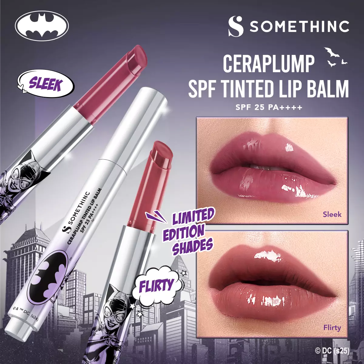 SOMETHINC Ceraplump Tinted Lip Balm SPF25 PA++++ - Flirty (Batman Edition)