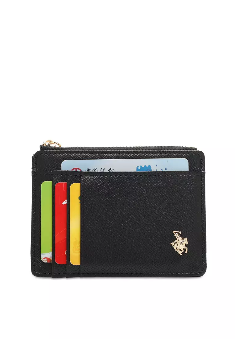 Women's Card Holder With Coin Compartment - Black