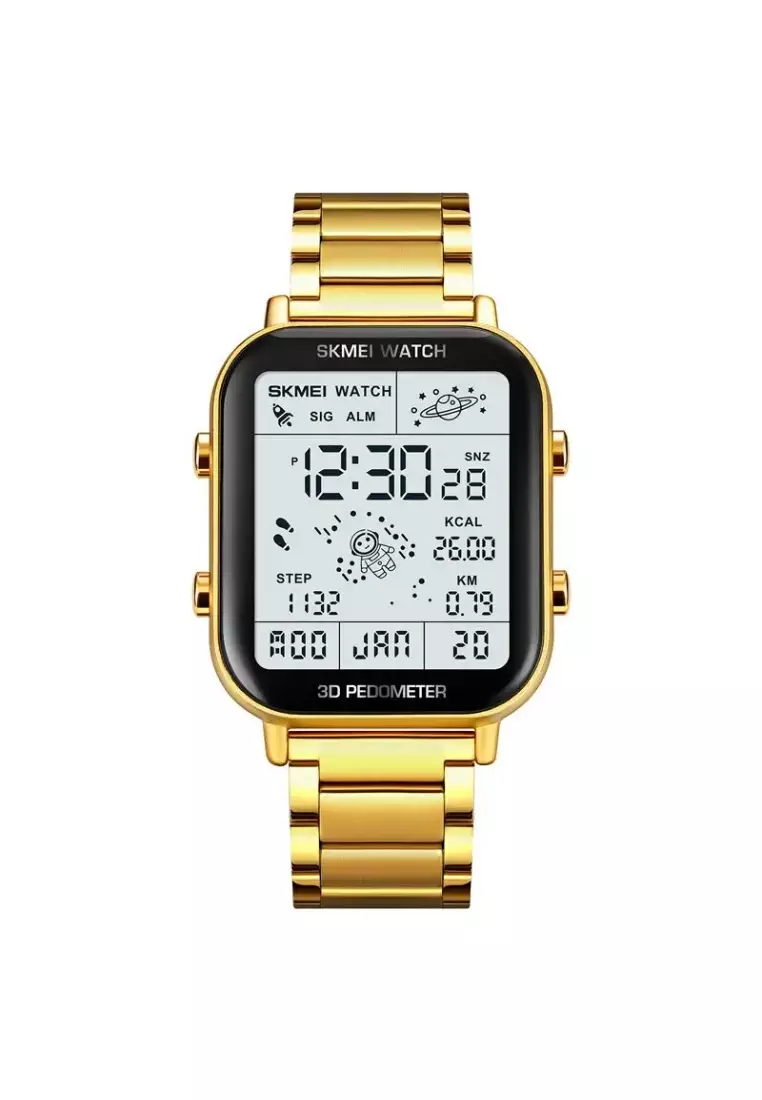 Back Light Display Sport Pedometer Digital Watches Mens Stopwatch Countdown Wristwatch Calendar Calorie Calculation Clock