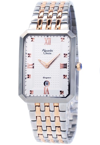Alexandre Christie 8392 - Jam Tangan Pria - Stainless Steel - Silver Rosegold