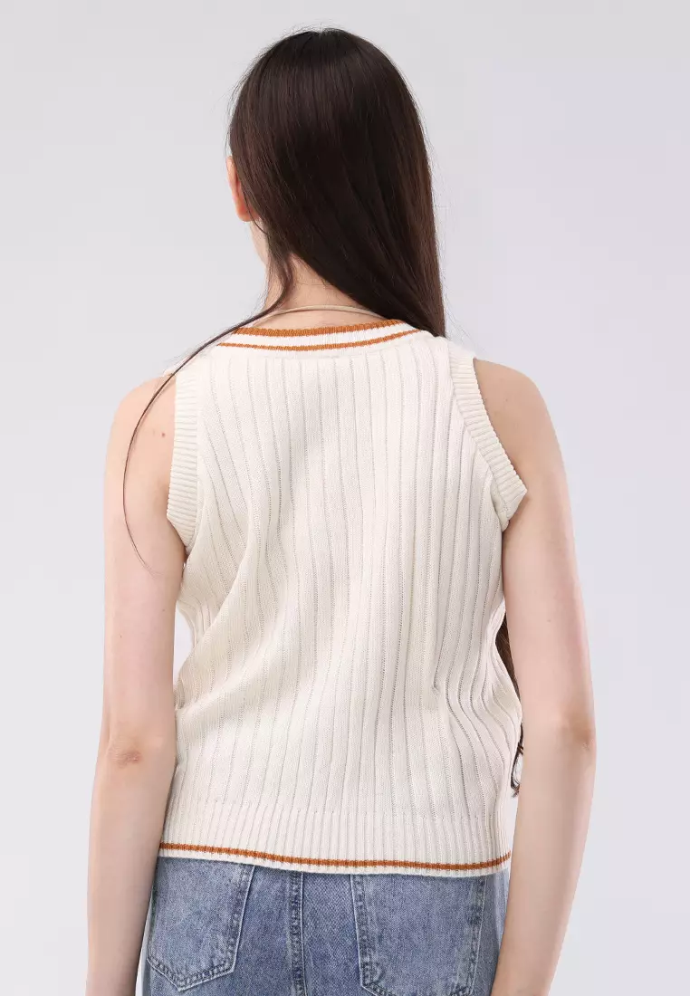 Knitted V-neck Sleeveless Blouse