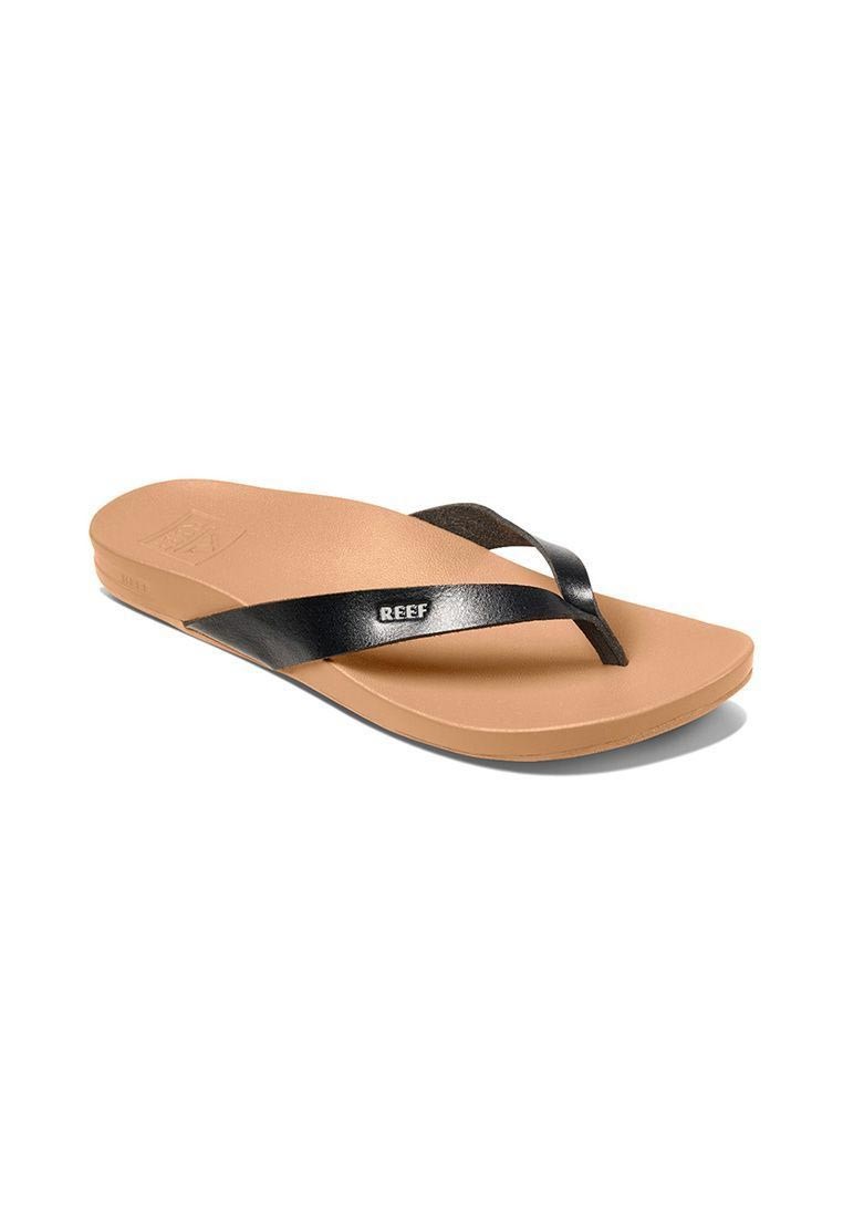 Reef Women Cushion Court Toe-Post Sandal Black/Natural