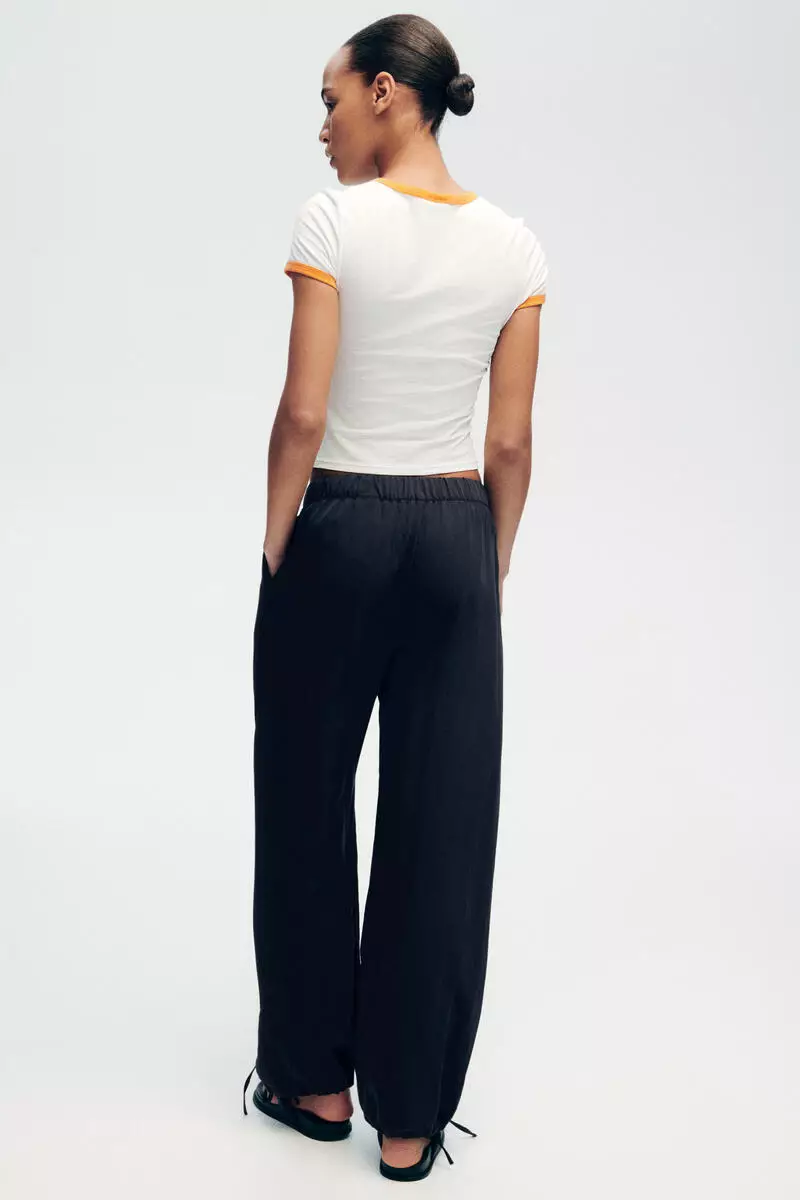Tie-detail balloon trousers
