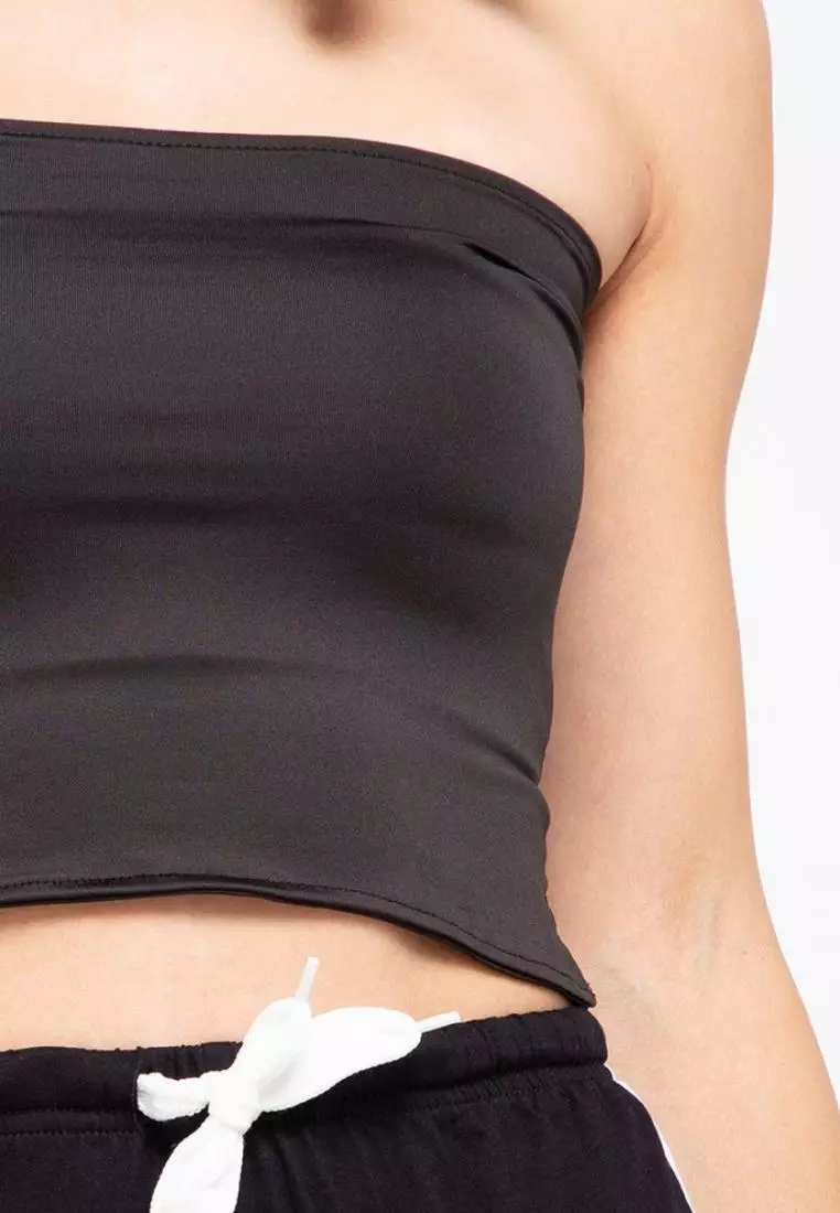 LTD57 kemben tube top pendek hitam thirdday