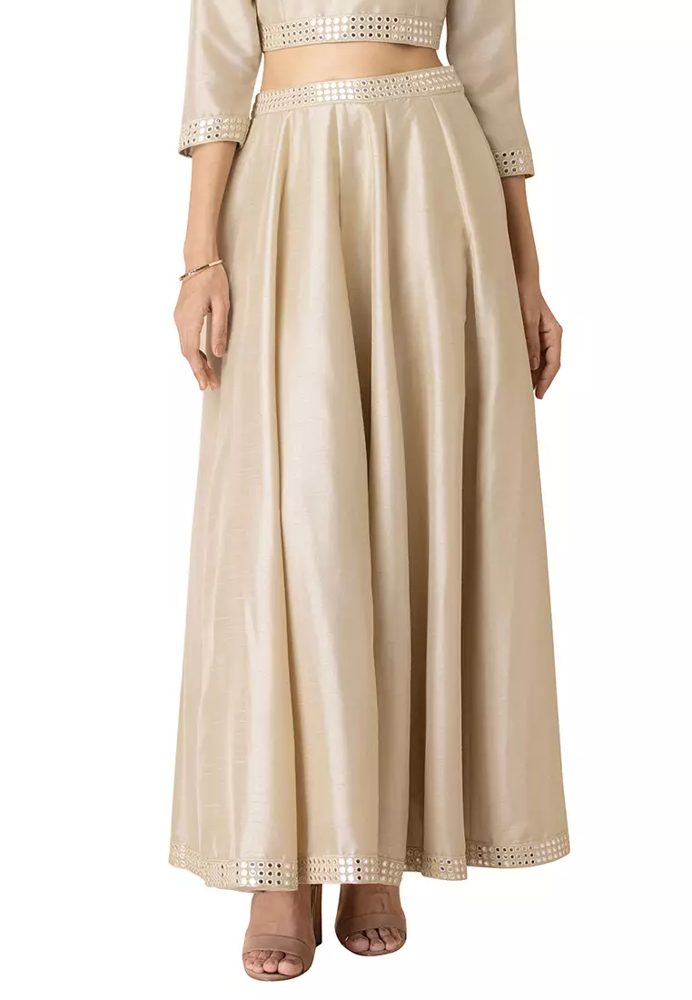 Beige on sale skirt long