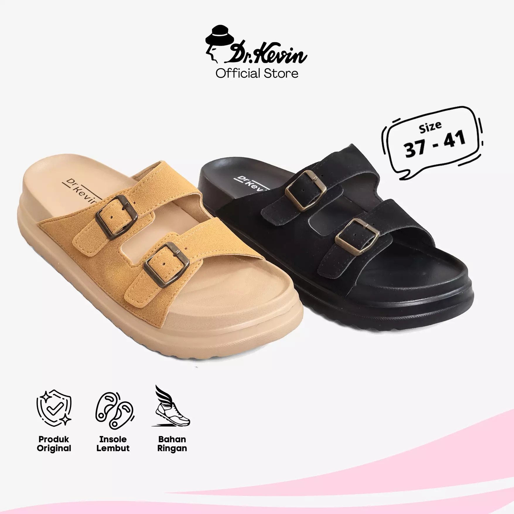 Dr. Kevin Sandal Selop Wanita Hak Rata Flat Sandal 571-139