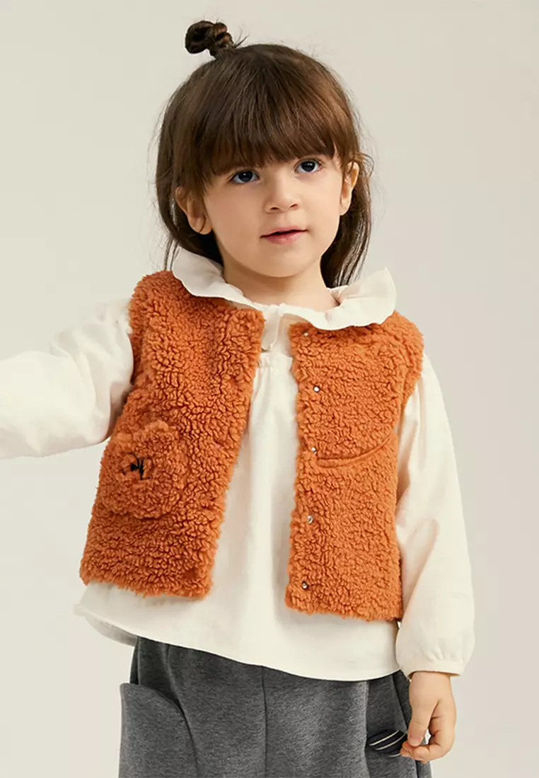 Embroidered Wool Warm Vest