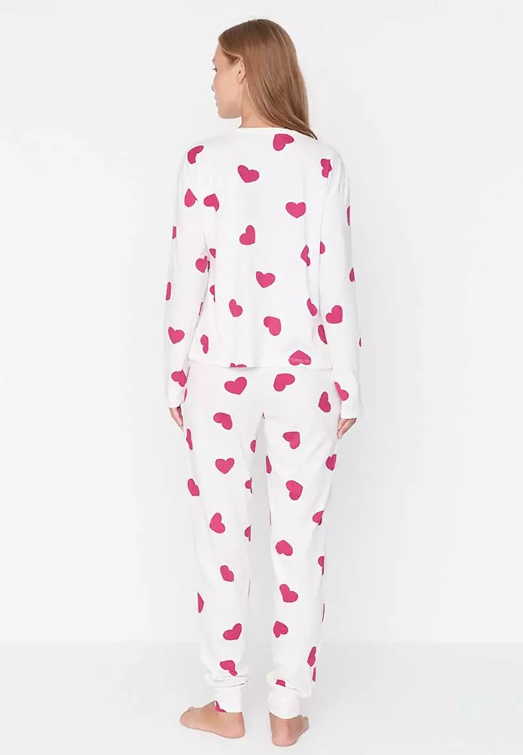 Heart Printed Pajamas Set