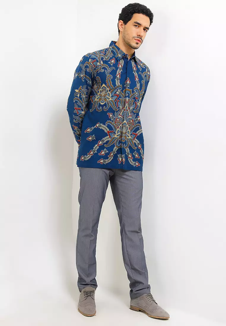 Kemeja Batik Lengan Panjang Motif Sekar Pergola