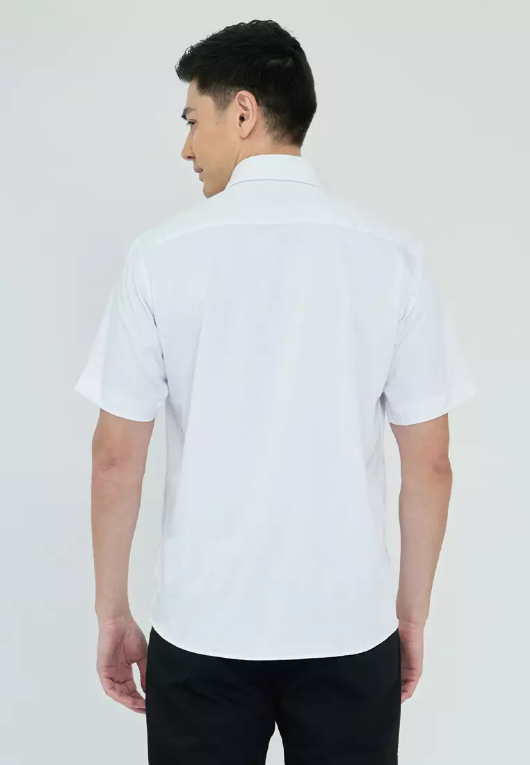 Plain H-Xtension Bamboo Short Sleeve Executive Shirt