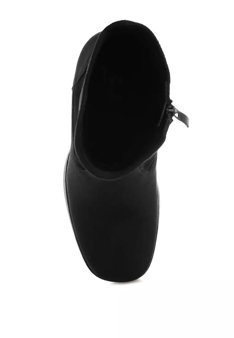Sepatu Bot Kaus Kaki Microfiber Warna Hitam