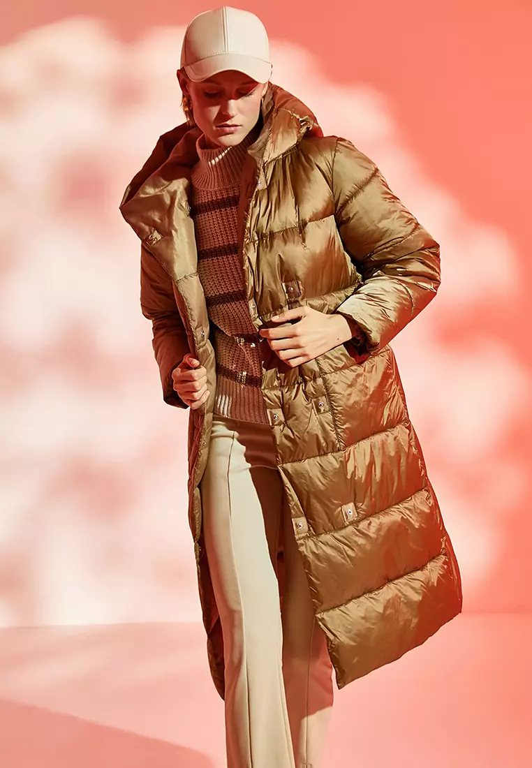 Long Coat Hooded Extra Warm Fleece Lined