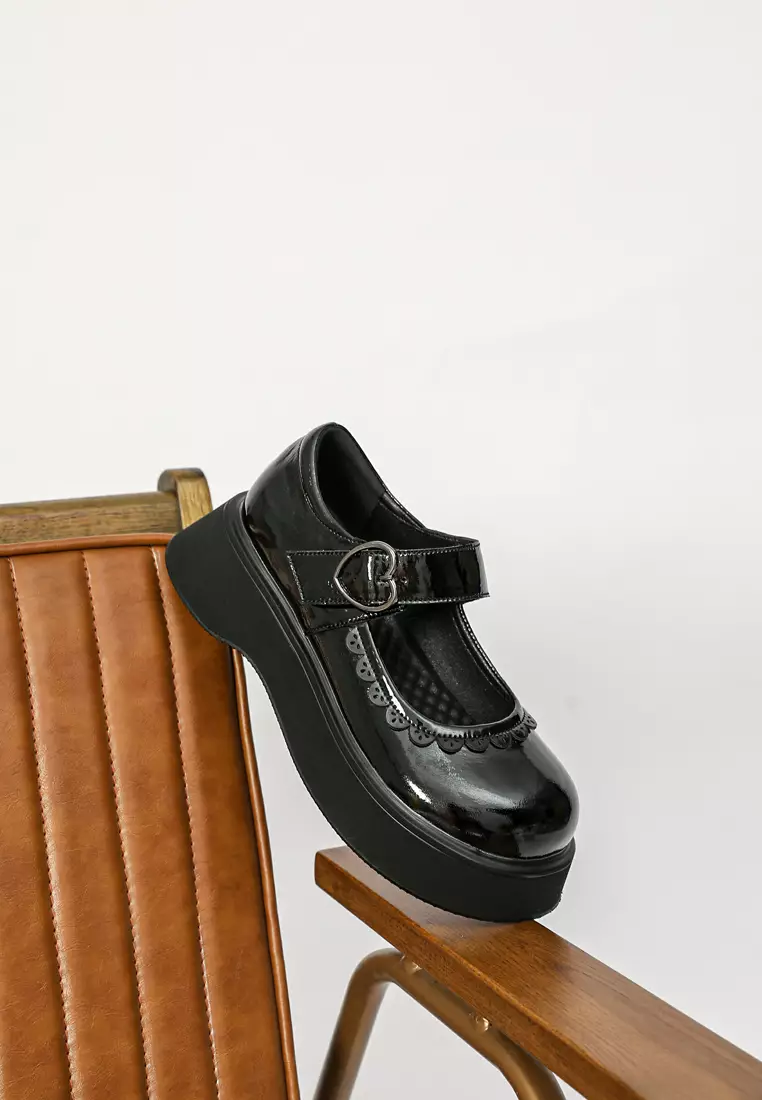 Lace Leather Mary Jane Shoes MZ20367