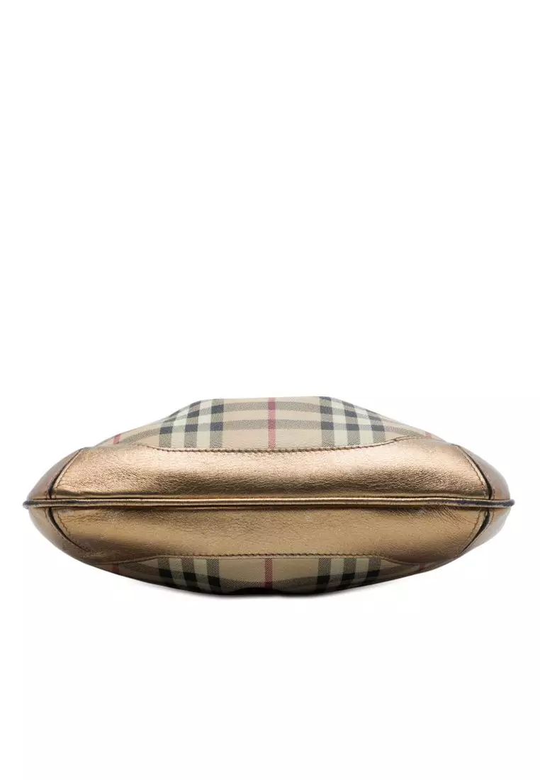 Pre-Loved Burberry Haymarket Check Coated Canvas Hartham Crossbody