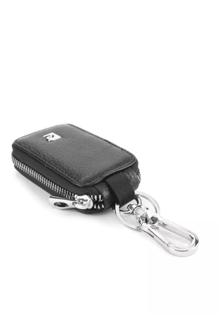 Pierre Cardin Dompet Gantungan Kunci Key Chain Kulit Leather Ring Holder Pouch 0111429201BLA