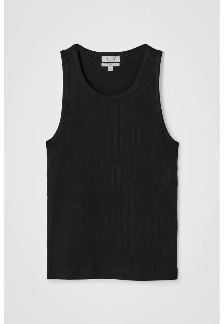 SLIM RIBBED COTTON TANK TOP