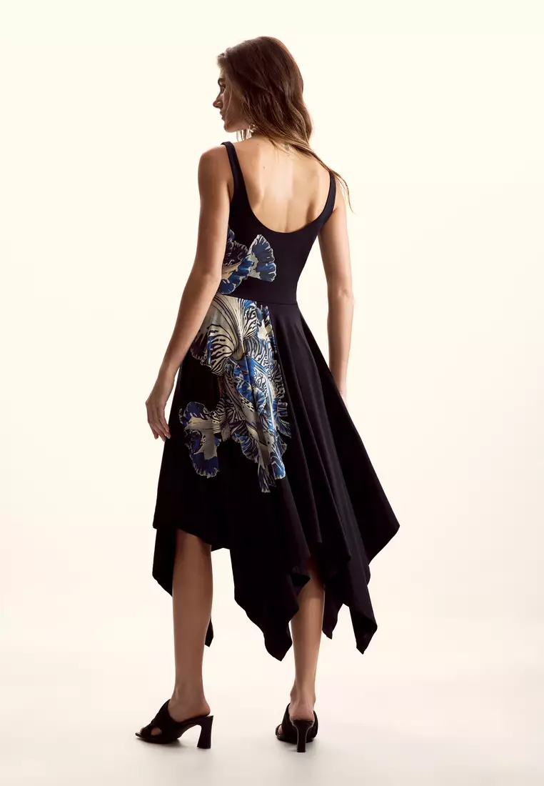 Asymmetric strappy dress